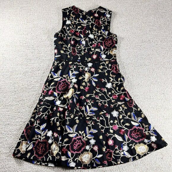 Vince Camuto Sleeveless Colorful Floral Dress Black Women’s Size 4 - Picture 8 of 16